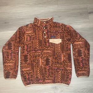 Patagonia Synchilla Wandering Woods Aztec Snap-T Fleece Sweater Small Men’s
